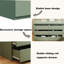 grande commode 6 tiroirs verte
