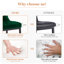 Chaise de salle à manger rembourrée et revêtue de velours-1209405583