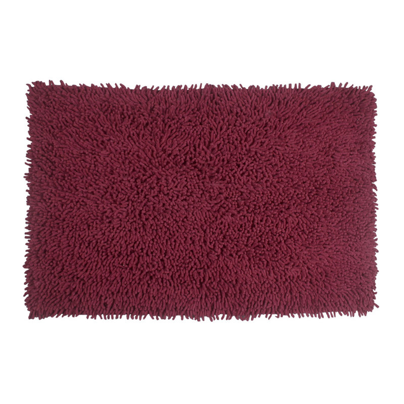 Hayworth Plush Cotton Bath Mat, 24" W x 40" L, Red