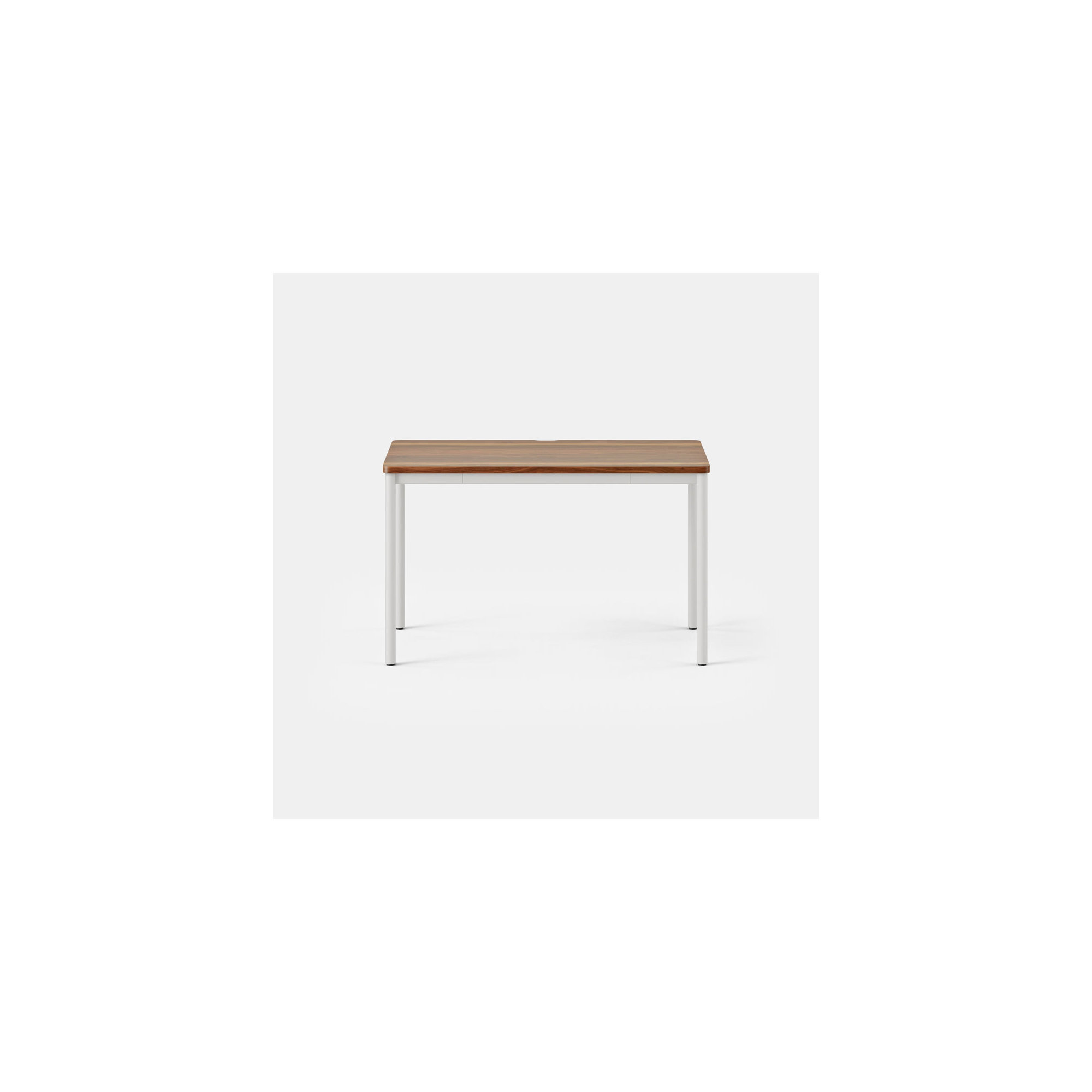Daily Desk, White, 28.5" H x 48" W x 24" D, Walnut