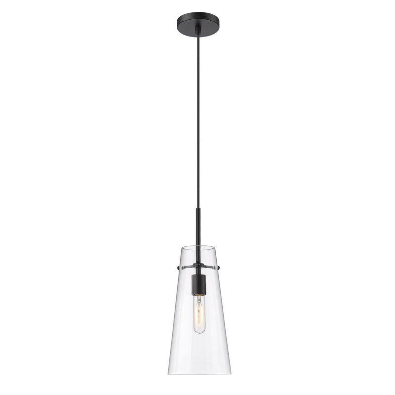 Wenka 1 - Light Cone Pendant, Matte Black, 123" H x 6.5" W x 5" D