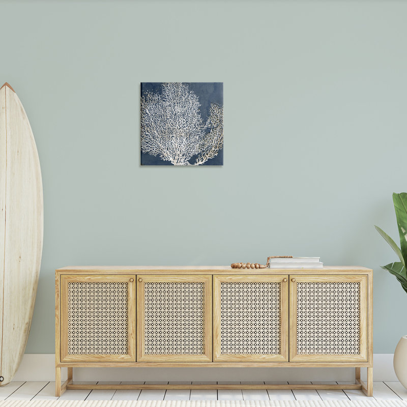 «Sea Coral Ocean Life Silhouette Blue White», impression, H 24 po x l 24 po x P 1,5 po