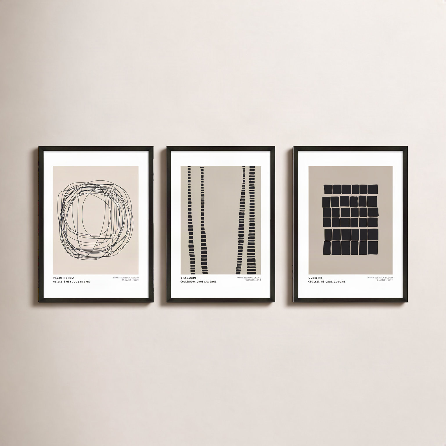 Caos E Ordine 2, 30" H x 63" W x 1.25" D, Black Framed Paper