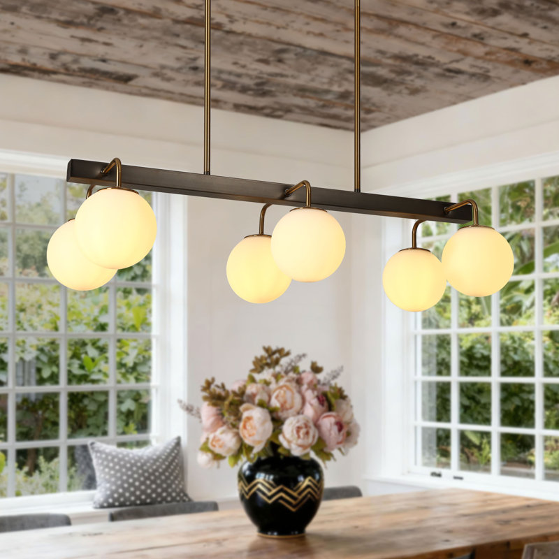 Breeana 6 - Light Dimmable Kitchen Island Linear Pendant