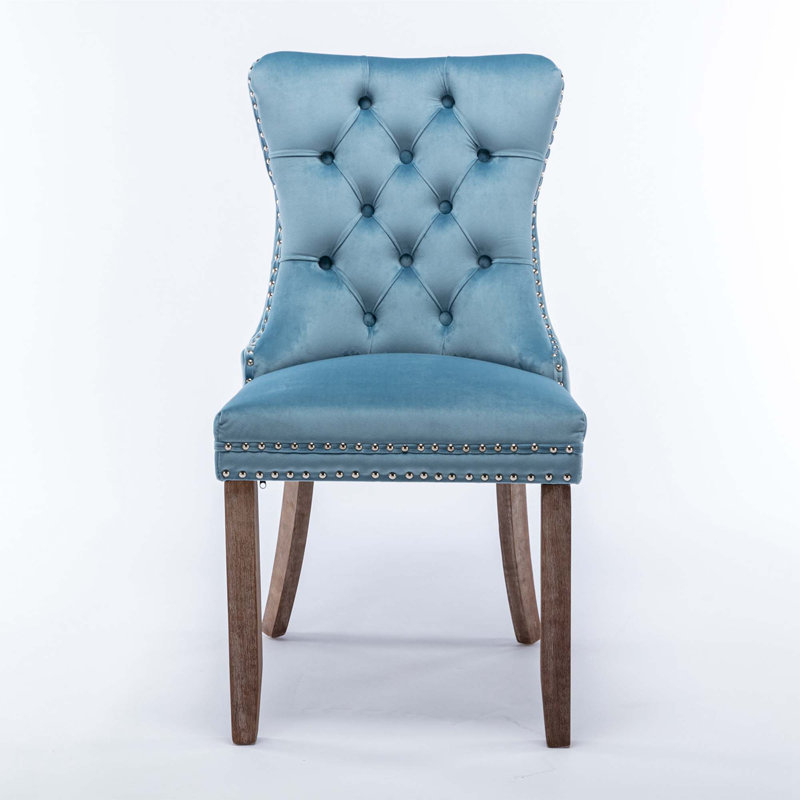 Gaje Velvet Side Chair, Beige, Natural