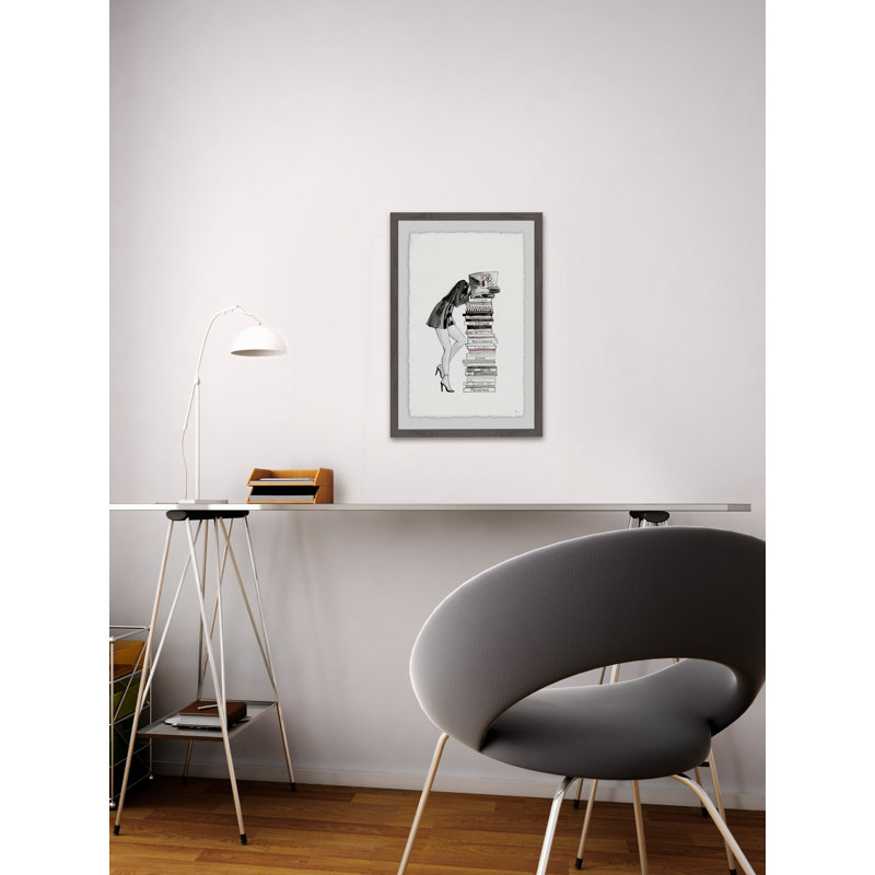 «Stack Of Books», reproduction encadrée, H 24 po x l 16 po x P 1,5 po