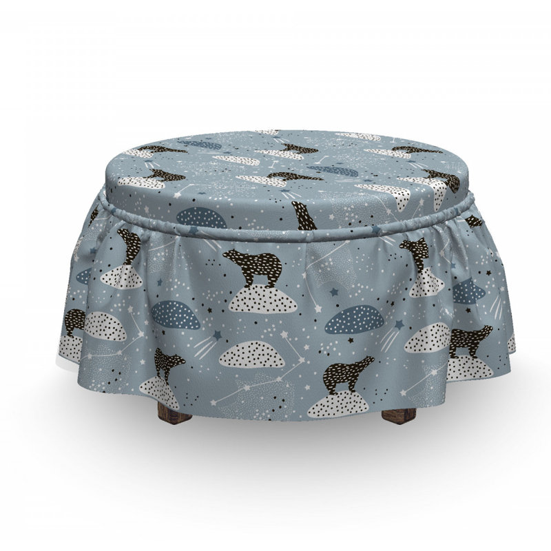 Housse pour repose-pieds polaire ours étoiles