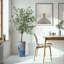Arbre artificiel dans un pot de fleurs moderne, faux arbre en soie d'eucalyptus (décoration en pot et arbre)-85827145