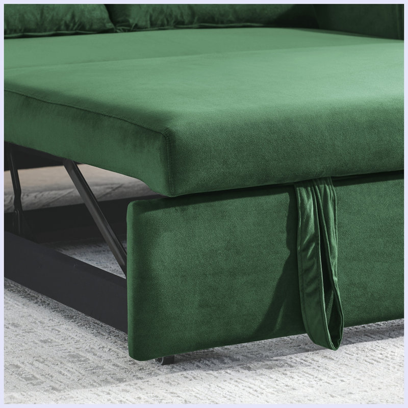 Causeuse en velours Pricop, Vert
