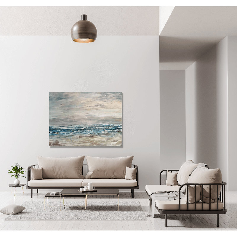 Surfing In The Rain - Artist Enhanced Canvas Print, 40" H x 60" W x 1.5" D, Wrapped Canvas