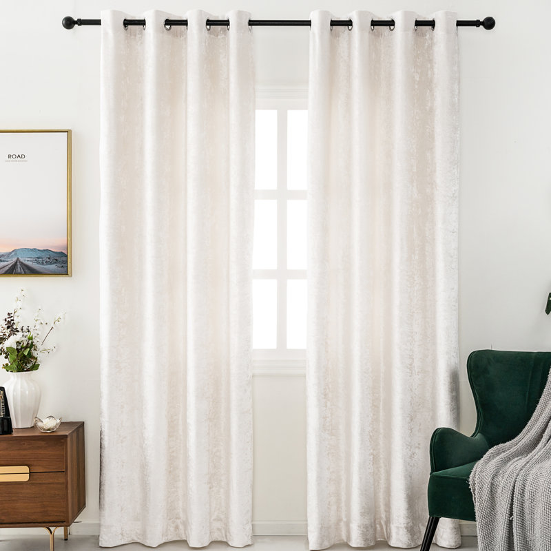 Allix Room Darkening Curtain Pair, White