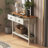 Farmhouse Style Console Table With Dual-Tone Design, 2 Drawers And Bottom Storage Shelf – Rustic Side Table For Entryway, Living Room And Hallway-1860573887