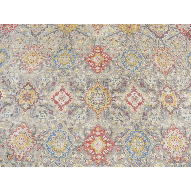 Tapis unique gris de 10 pi x 10 pi Zymeria