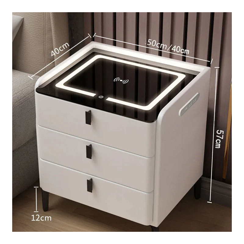 Chestang Smart Console Nightstand Frames Cabinets Luxury, Grey