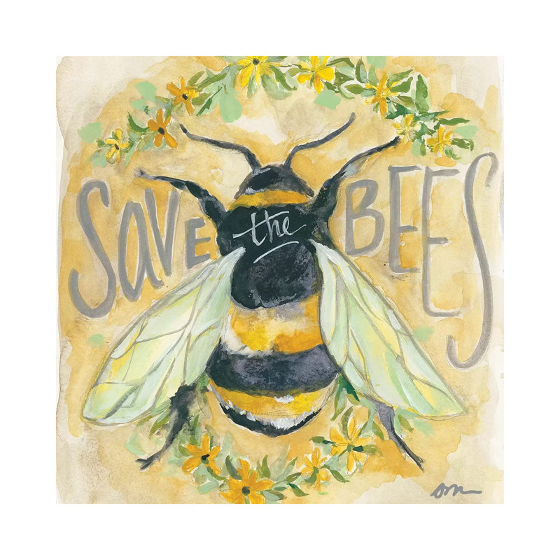 Save The Bees by Jessica Mingo - Wrapped Canvas Painting, 66.04 cm H x 66.04 cm W