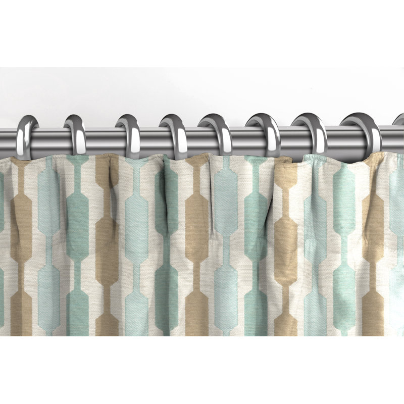 Anneta Blackout Curtain, 116 W x 182 D cm, Duck Egg Blue/Taupe