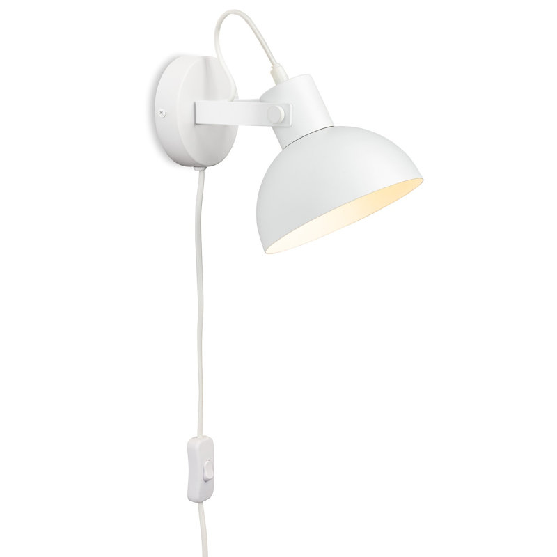 Plug-in Armed Sconce, White