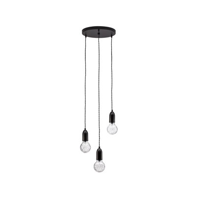 3 - Light Black Bulb Pendant
