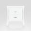 Table d'appoint rectangulaire blanche avec 2 cadres en bois, pieds fuselés, 25 po x 24 po