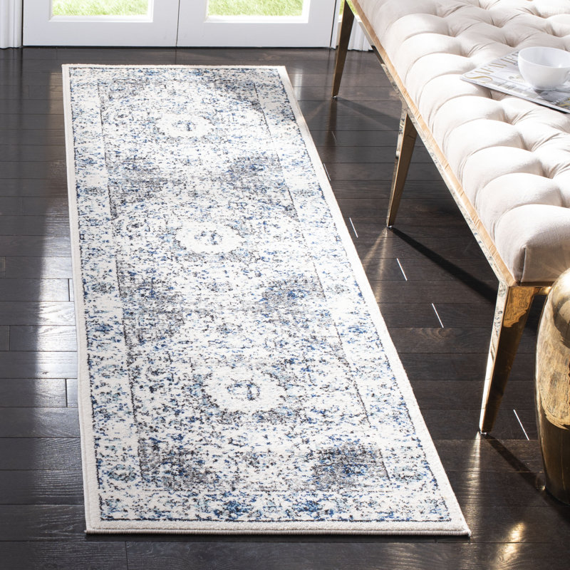 Farnborough Oriental Ivory/Gray Area Rug, Runner 2'2" x 9'