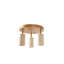 Lustre en bois élégant avec capuchon en travertin, finition beige et chêne | Capuchon de 6,5 po x 7,1 po, hauteur totale de 8,3 po, plaque de base de 11,8 po x 1,2 po | 3 x douilles GU10 (10 W maximum, ampoule non incluse) | Homologué IP20, éclairage élégant pour toute pièce-859327922-859327923-859327921