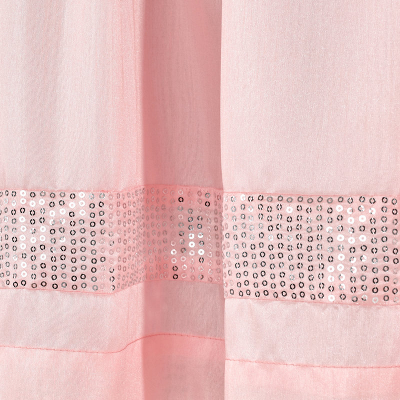 Tailored Window Valance, Blush/Silver