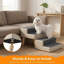 Escalier pour chien convertible à 6 niveaux avec repose-pieds, rampe pliable pour chien avec surface en tissu antidérapant, marches élégantes pour canapé et lit, utilisation à l'intérieur