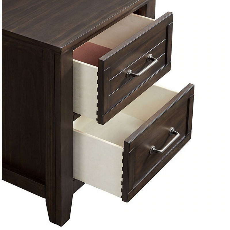 Table de chevet 2 tiroirs en noyer