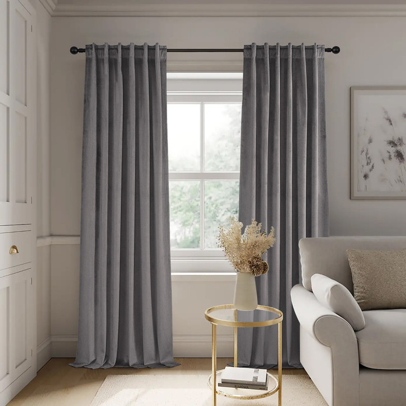 Thermal Blackout Curtain Panels, 52" W x 96" L, Gray
