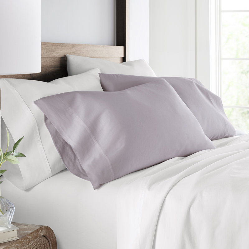 Ensemble de taie d'oreiller 100% coton, Très grand, Mauve
