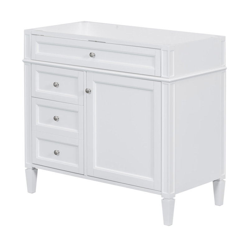 Meuble-lavabo 2 tiroirs 36 po à 2 tiroirs sans lavabo supérieur, armoire de rangement moderne avec tiroir basculant, structure en bois massif