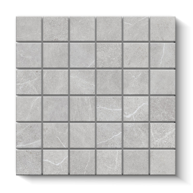 Newstone Matte 2x2 Mosaic Square Wall & Floor Tile (12x12 Sheet), Silver