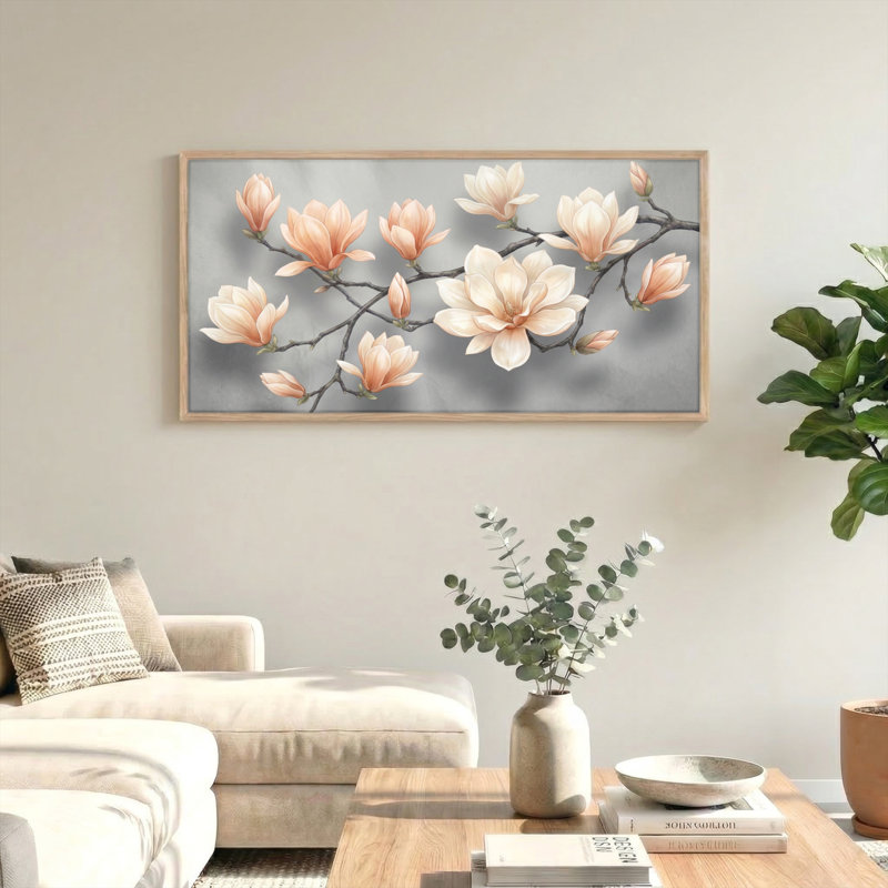 «Magnolia Blossom», reproduction d'art sur toile encadrée de 1 48 po x 24 po, 48 x 24 pouces