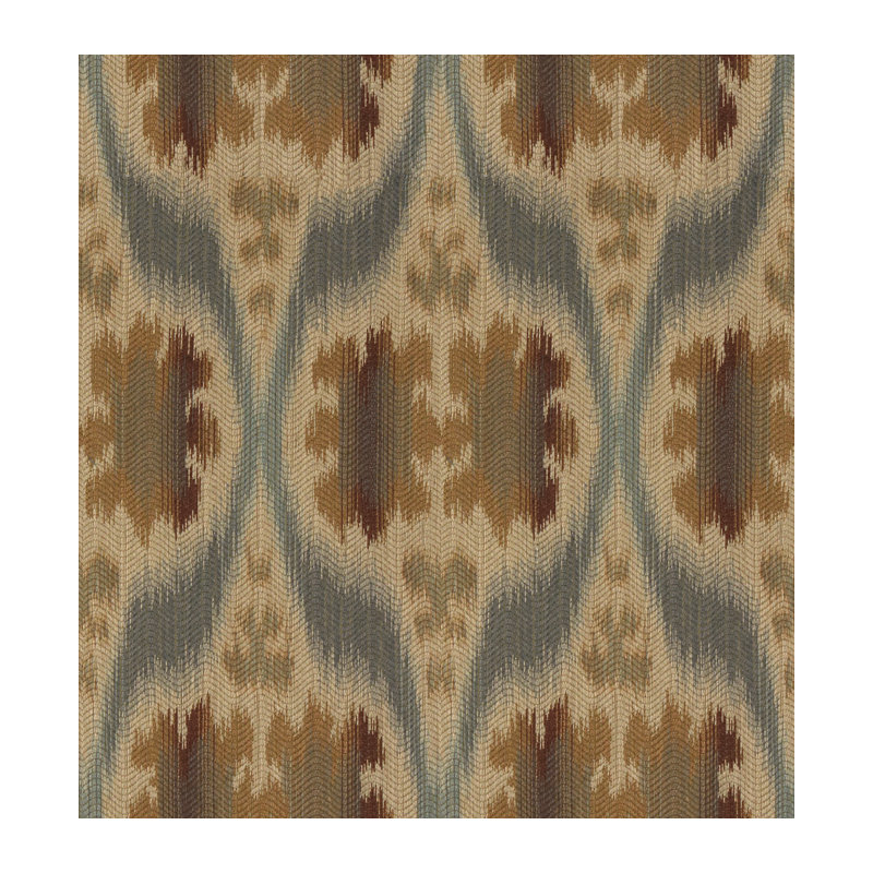 Guaranteed in Stock Rayon and Polyester Fabric, Blue / Beige / Brown