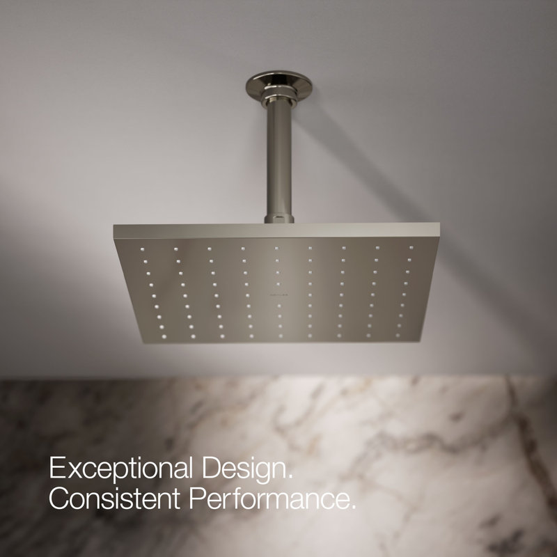 Contemporary Multi Function Rain Shower Head, Vibrant Polished Nickel, Square, 1.75 GPM
