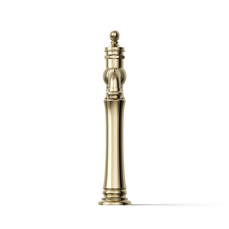Artifacts Gentleman's Single Hole Bathroom Faucet with Drain Assemby, Vibrant French Gold