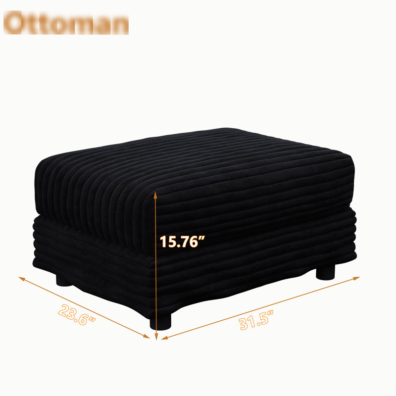 Multi - Functional Black Corduroy For Different Spaces, Combine With Various Sofas, Comfortable, & Quick Build Living Areas, To Assemble
