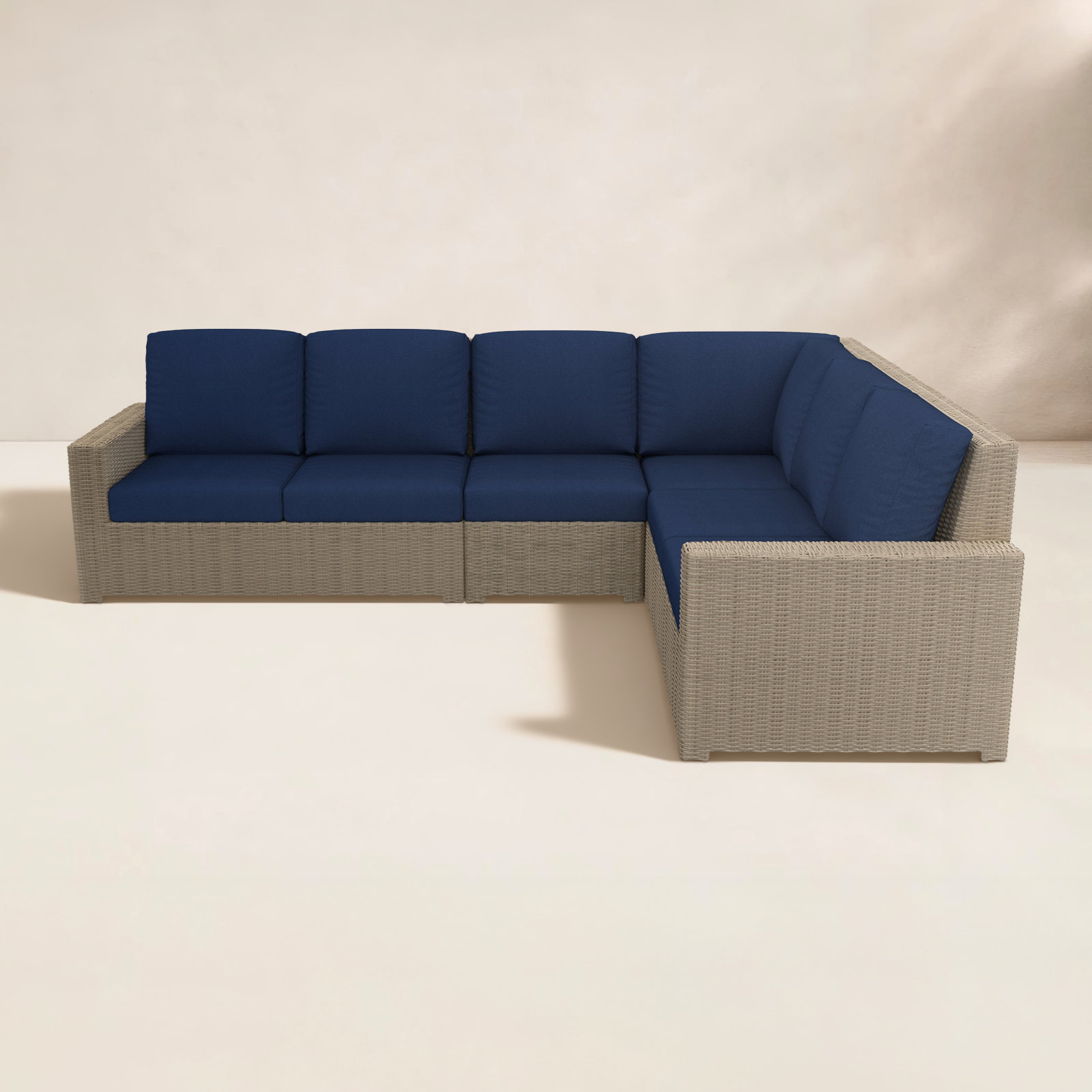 Henri 116" Sunbrella® Patio Sectional Set, Sunbrella Canvas Navy