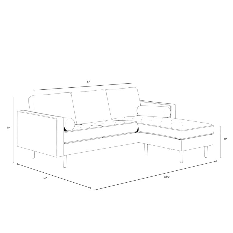 Geo 84" Wide Reversible Sofa and Chaise