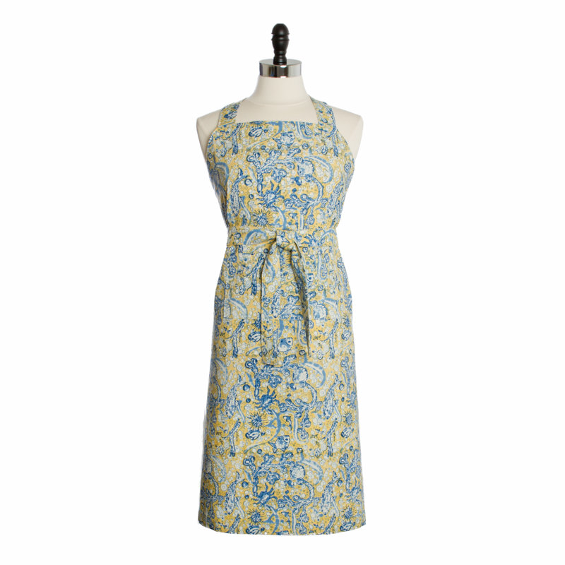 Pickering Floral Cotton Bib Apron, Yellow