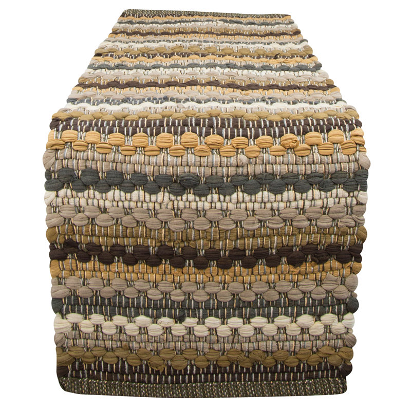 Gracie Oaks Mineral Stripe Chindi Table Runner - 13" X 54", 36" x 13"