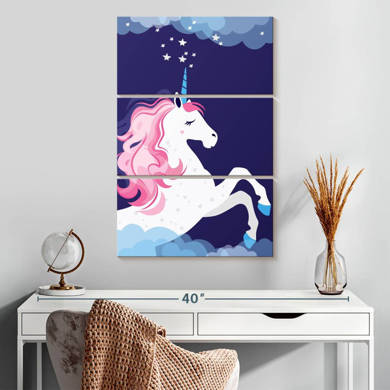 Ashelle, licorne dans l'espace, H 32 po x l 20 po