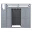 Lit mezzanine double avec garde-robe, bureau et tablettes, gris-956834318