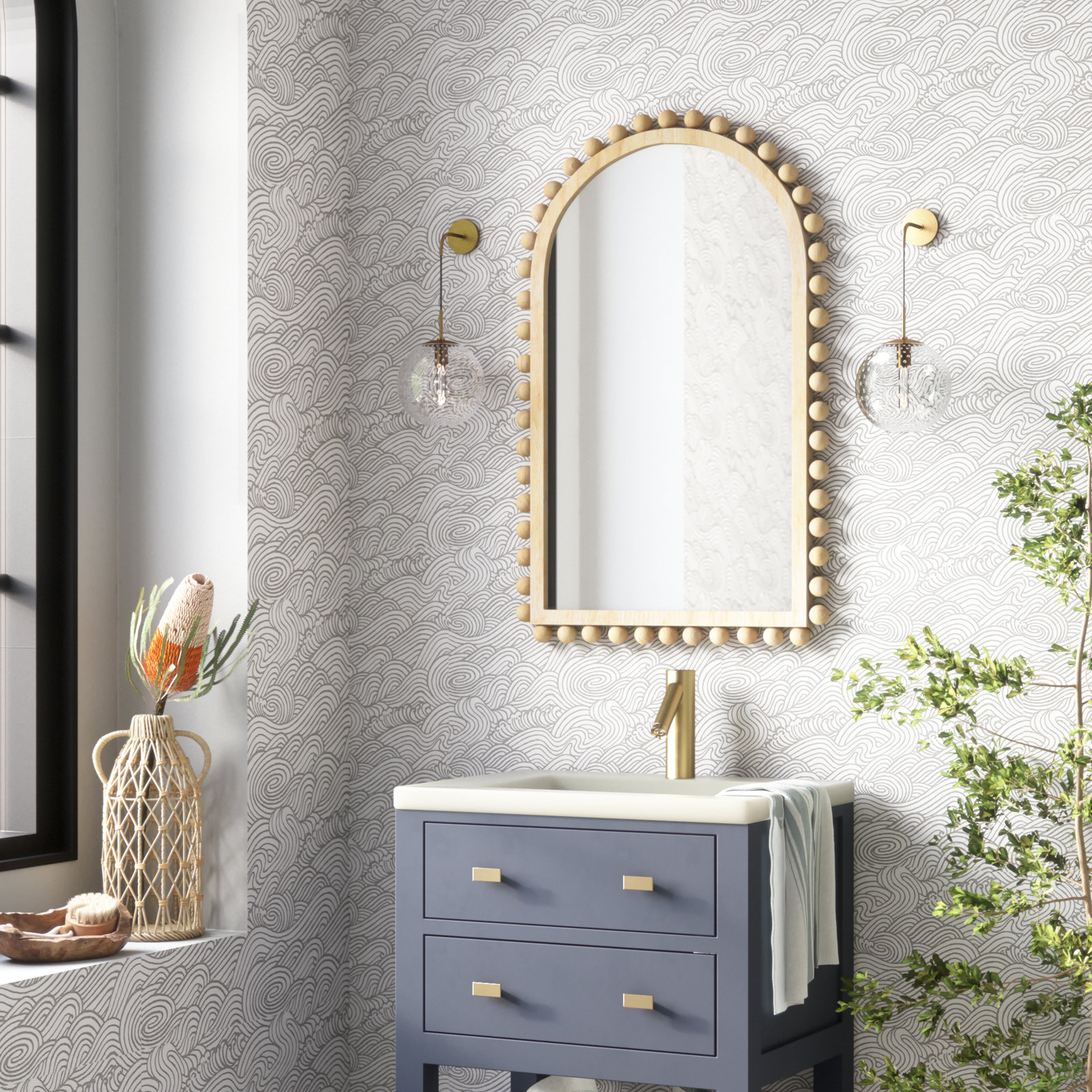 Waltham 23" Accent Mirror, Natural