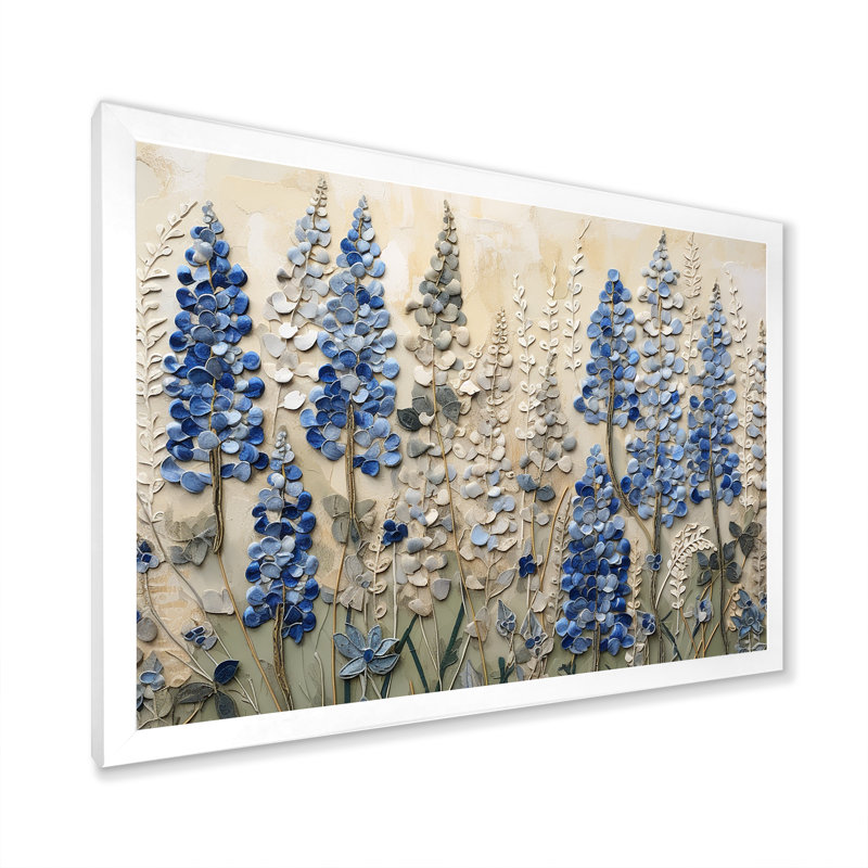 Minimalisme bleu blanc bonnet encadré sur toile, H 12 po x l 20 po x P 1 po, Blanc