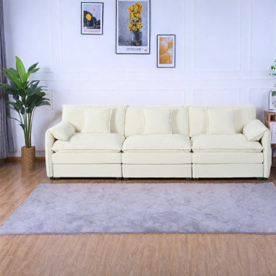Canapés modulaires modernes en chenille, siège profond surdimensionné pour le bureau à domicile