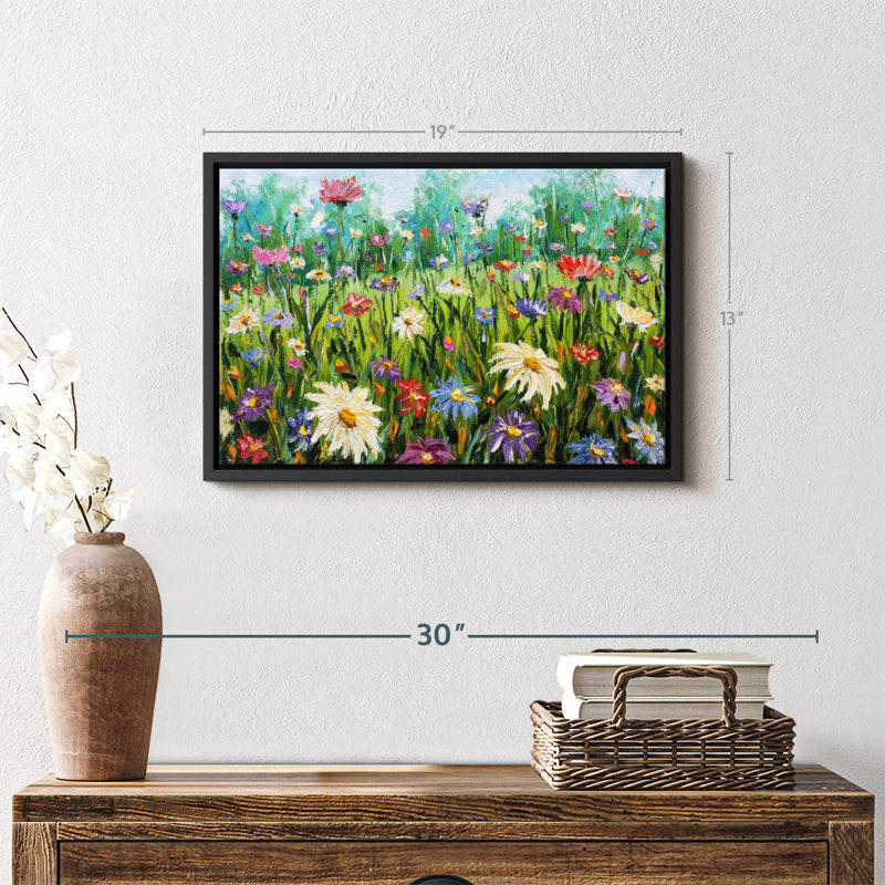 Wildflowers Impressionist Painting Canvas Print, 13" H x 19" W