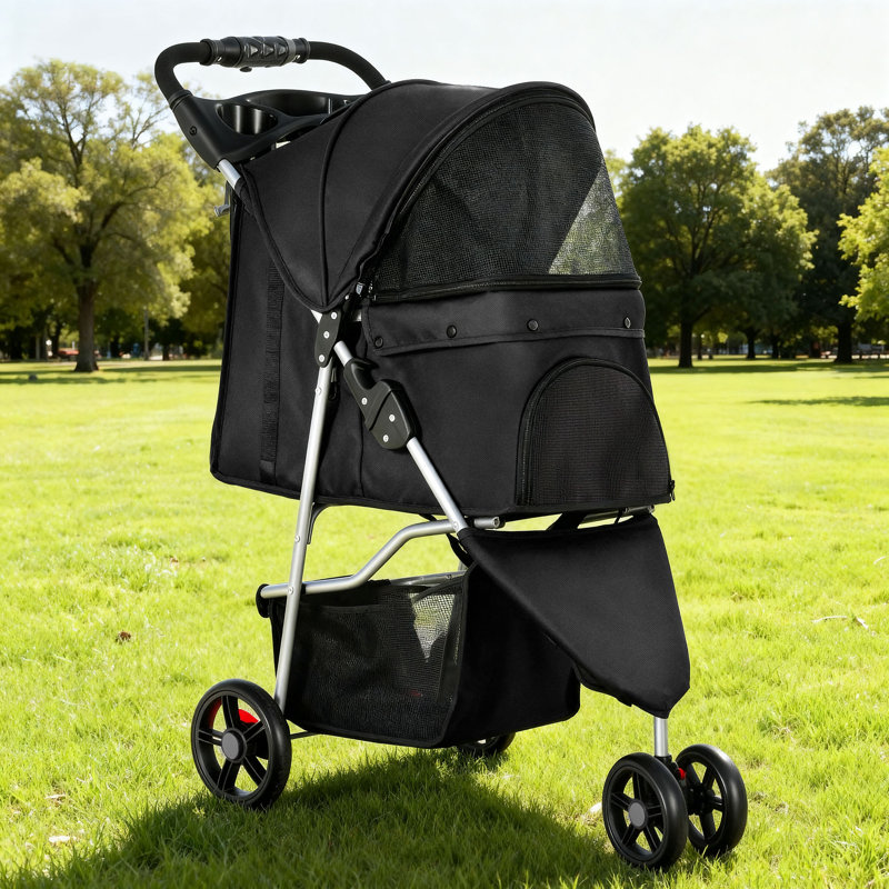 Foldable Pet Stroller, Black
