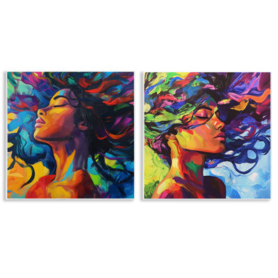 Ensemble de 2 plaques murales Radiant Flow Of Colours, design par Svetlana Aleynikova