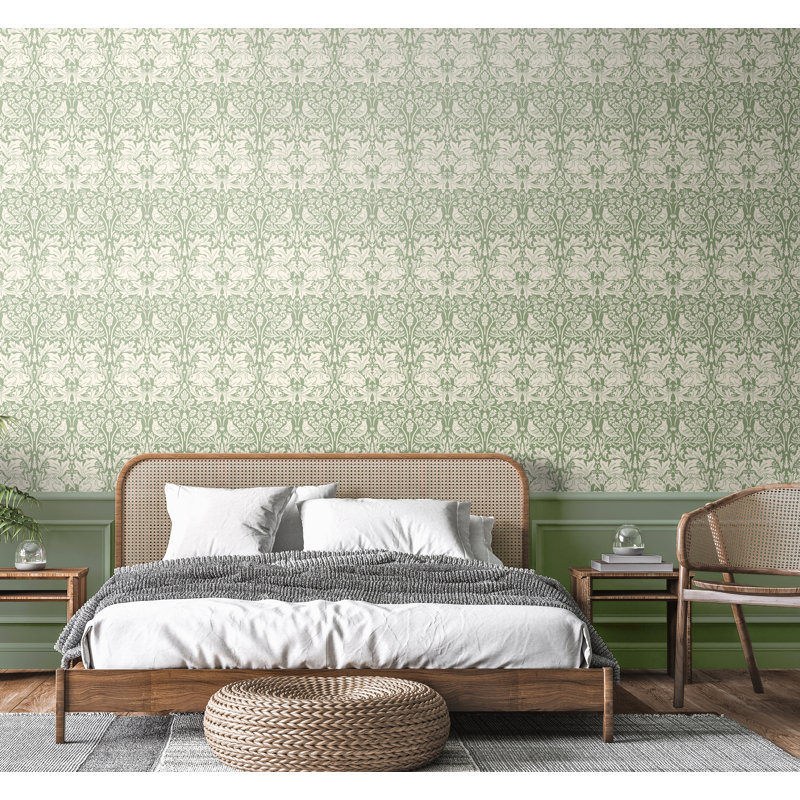 Padstow 10m x 50cm Matte Wallpaper Roll, Sage Green